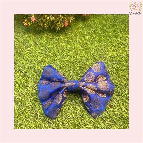 Blue Golden Festive Bow – Wrapinfur