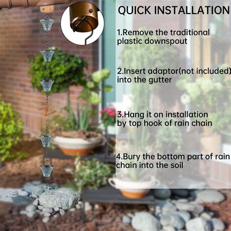 Tfro & Cile Tfro & Cile Rain Chain Decorative Gutter Downspout India | Ubuy