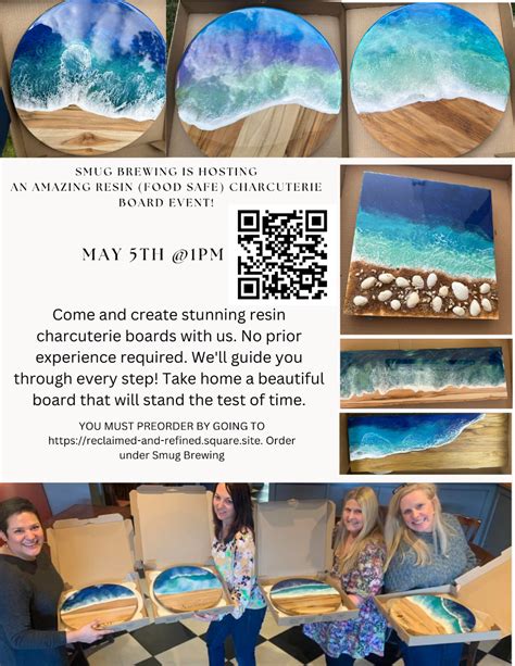 Make a resin wave charcuterie board at Smug Brewing Tickets, Smug ...