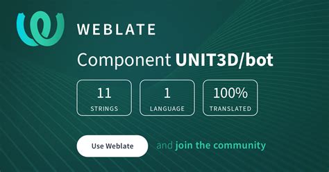 UNIT3D/bot — English @ Hosted Weblate