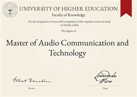 Master of Audio Communication and Technology MACT