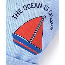 Babyhug Twill Woven Mid Thigh Shorts Boat Print - Blue