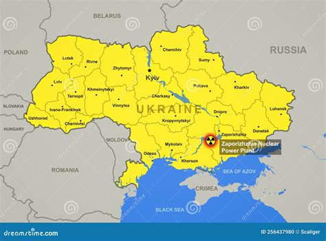 Zaporizhzhia Nuclear Power Plant In Ukraine Map Royalty-Free Stock Photo | CartoonDealer.com ...