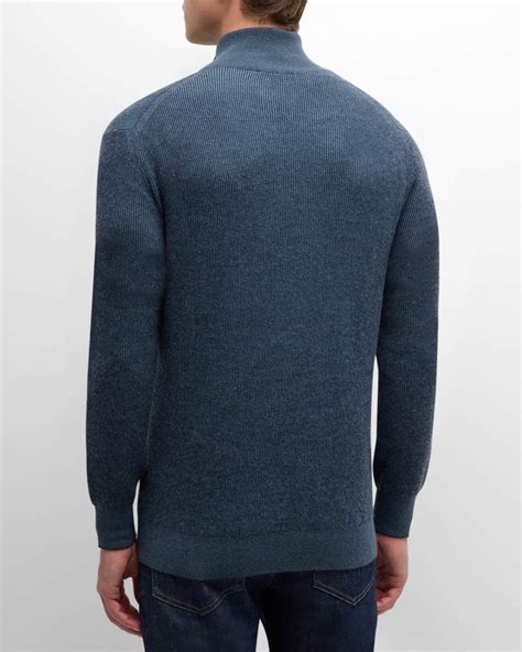 Brioni Men's Cashmere-Wool Quarter-Zip Sweater | Neiman Marcus