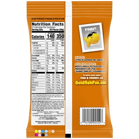 Goldfish Snack Pack Nutrition Facts | Besto Blog