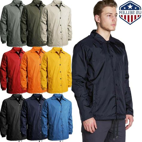 Mens COACH JACKET Windbreaker Active Sportswear Lightweight Waterpro