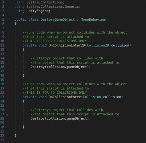 Unity Destroy Script 的图像结果