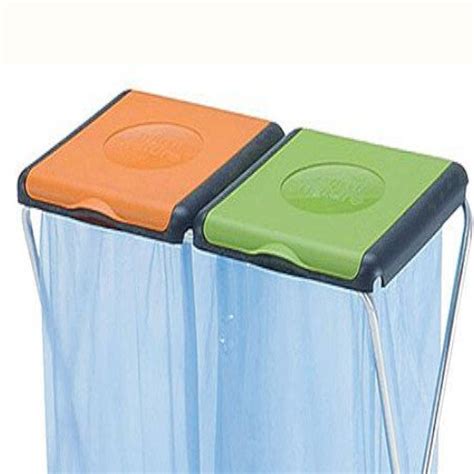 Recycling Bin Sack Holder 2-Compartment Orange/Green 370573 60 Litres ...
