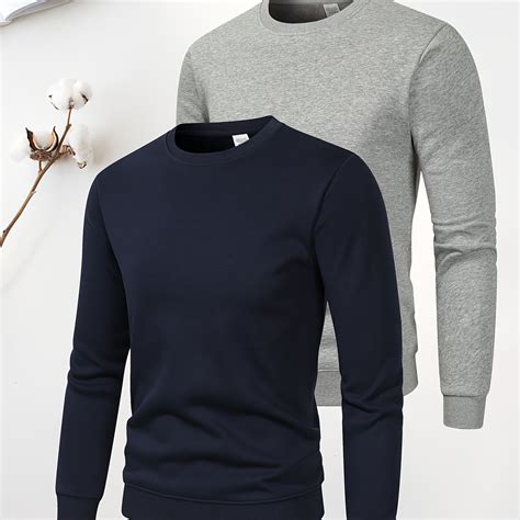 Men's Stylish Loose Solid Sweatshirt Casual Breathable Comfy - Temu ...