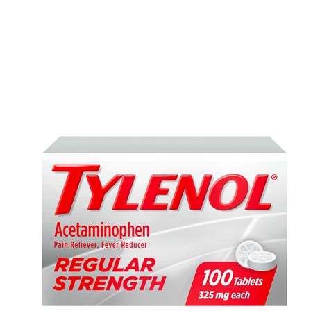 Tylenol Regular Strength Tablets with 325 mg Acetaminophen, 100 ct - Walmart.com