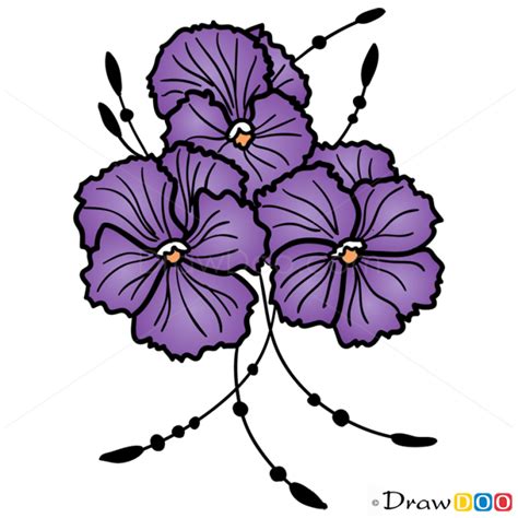 How to Draw Violets, Flowers