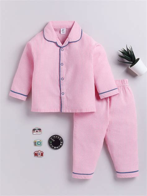 Cute Typography Back Print Pink Full sleeve Night Suit – Clt.s