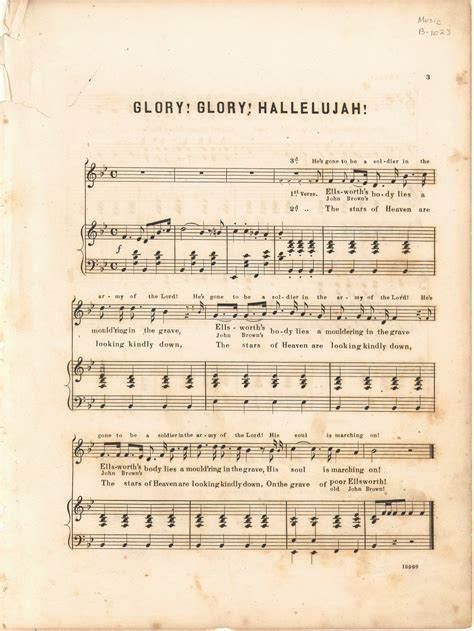 Glory, hallelujah; The popular refrain of Glory, hallelujah; [Battle ...