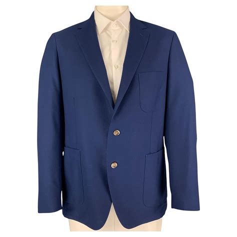 PETER MILLAR Size XL Blue Textured Wool Single Breasted Sport Coat For ...