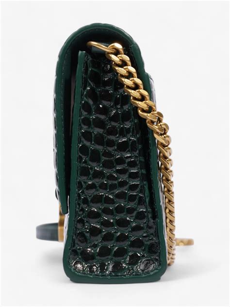 Balenciaga Hourglass Green Embossed Leather | Luxe Collective
