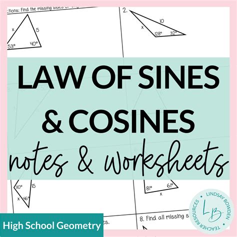 The Law of Cosines Worksheets - Worksheets Library