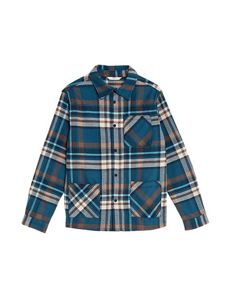 Buy Pure Cotton Checked Shacket (6-16 Yrs) at Marks & Spencer