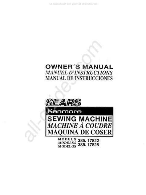 Kenmore 385.17822 Sewing Machine Instruction Manual | PDF | Sewing ...
