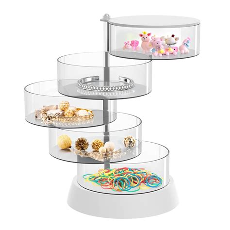 PRIME PICK 360° Rotating Acrylic Organiser – 5-Tier Transparent Storage ...