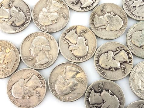 Lot - LOT OF 20 PRE 1964 SILVER WASHINGTON QUARTERS