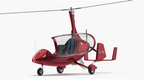 Gyroplane Calidus 912 Red Rigged 3D | 3D Molier International