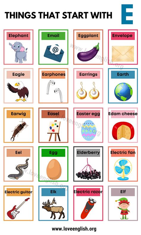 31 Things that Start with E in English - Love English