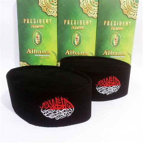 Jual PECI BASMALAH MERAH PUTIH KOPIAH SONGKOK BORDIR BISMILLAH BLUDRU ...