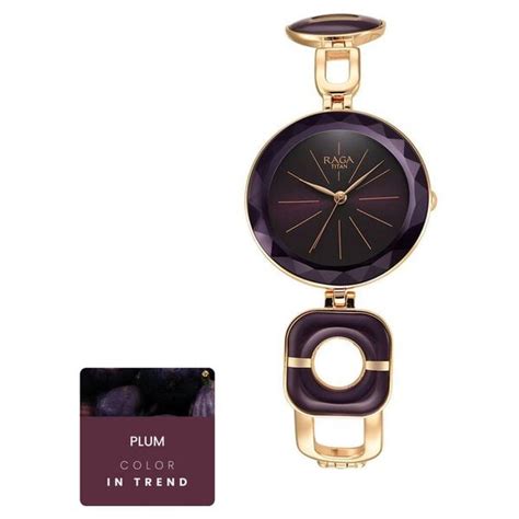 Buy Online Titan Raga Delight Purple Dial Analog Metal Strap watch for ...