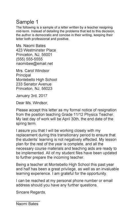 50 BEST Teacher Resignation Letters (MS Word) ᐅ TemplateLab