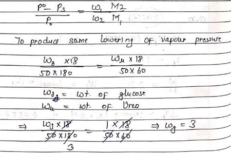 The mass of glucose that should be dissolved in 50 g of water in order ...