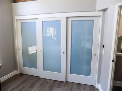 3 Panels / 2 Tracks Sliding Closet Doors | Sliding glass closet doors ...