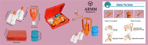 Armm Products® Snake Bite Suction Kit | First Aid Venom Extractor Pump ...