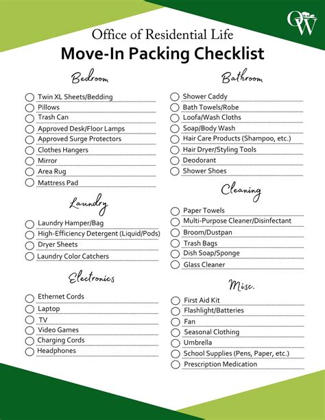 Move-In Move-Out Checklist Form MS Word Printable PDF Tenancy Agreement ...