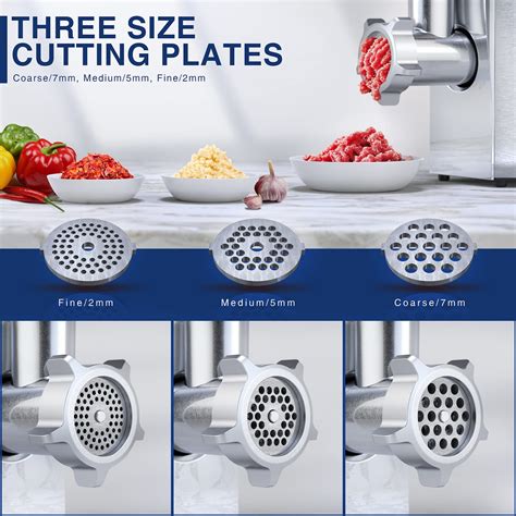 CHEFFANO Meat Grinder, 2600W Max Stainless Steel Food Grinder Electric ...