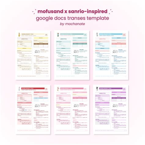 Mofusand x Sanrio: Trendy Transes Templates for Creatives | Pretty ...
