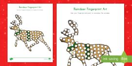 Santa Fingerprint Art Activity (teacher made) - Twinkl