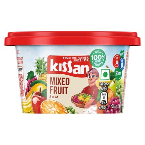 Kissan Mixed Fruit Jam, 90gm Tub, Made with 100% Real Fruits : Amazon ...