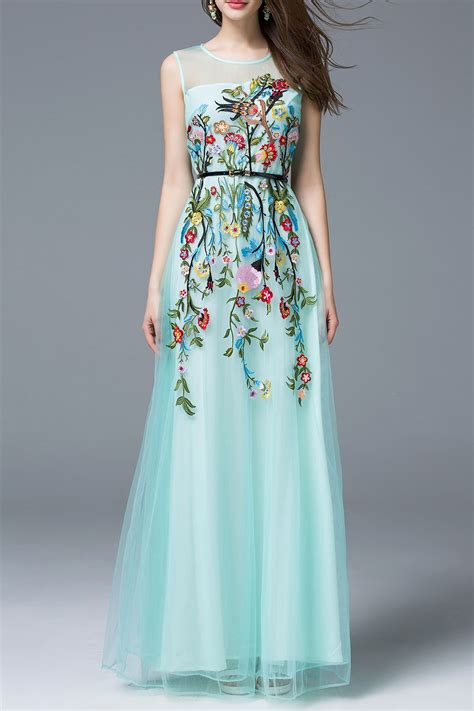 Light Green Floral Embroidered Dress at Gregory Butcher blog