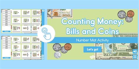 Counting Bills and Coins Worksheet (teacher made) - Twinkl