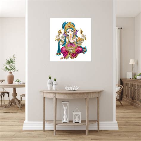 Ganesh Painting Self Adhesive Sticker Poster – Myindianthings
