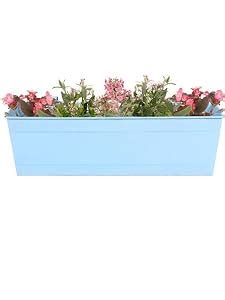 TrustBasket Iron Rectangular Railing Plant, Red, Magenta, Teal, Blue ...