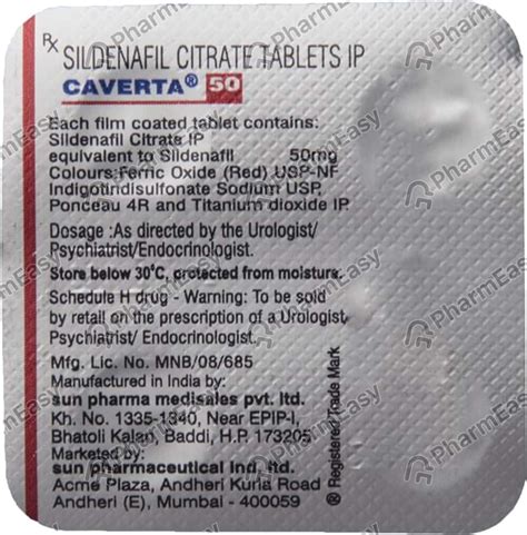 Caverta 50 MG Tablet (4): Uses, Side Effects, Price & Dosage | PharmEasy
