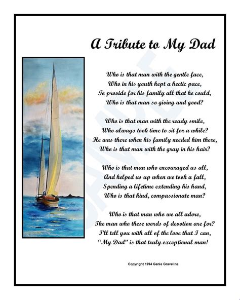 A Tribute to My Dad, Dad Poem- DIGITAL Download-best Father Poem, Dads ...