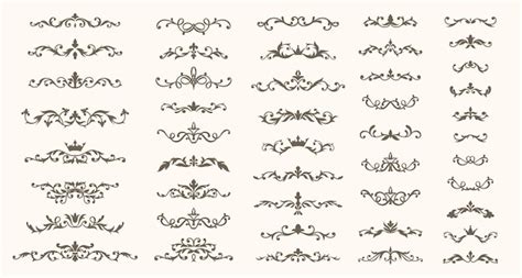 A set of text separators elegant horizontal borders | Premium Vector