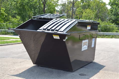 Cubic Yard Dumpster Toter FL020 10756 2 Cubic Yard Blackstone Front