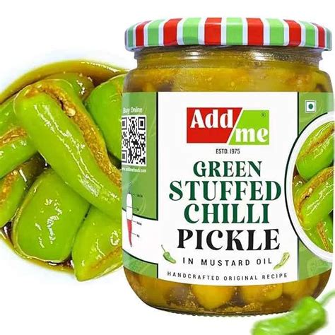 Green Chilli Pickle 500gm, Hari Mirch ka Achar Bharwa Mirchi – Add Me Foods