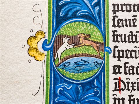 Genesis. Ornamental page from the Gutenberg Bible