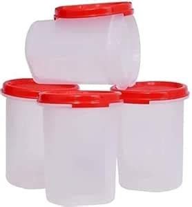 Buy Tupperware Plastic Grocery Container 440 ml Pack of 4 (Multicolor ...