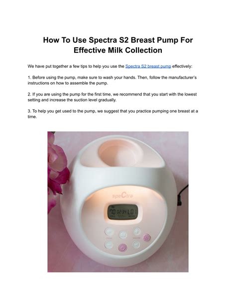 PPT - How To Use Spectra S2 Breast Pump For Effective Milk Collection ...