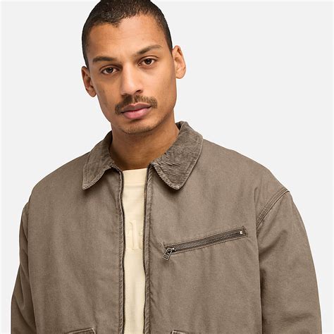 Strafford Washed Canvas Insulated Jacket for Men in Brown